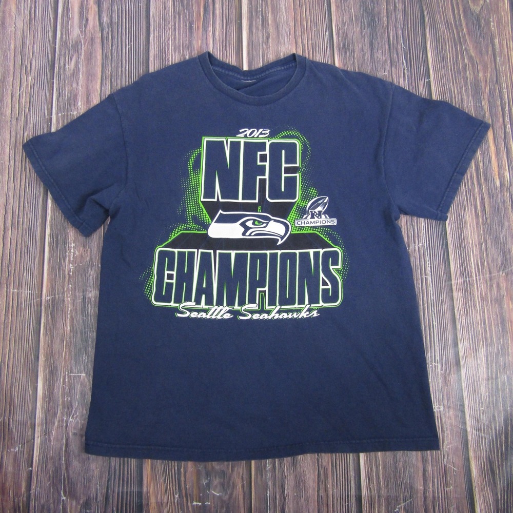 Seattle Seahawks Shirt Mens Navy NFL Footballβ 2013 NFC Champions Graphic Tee